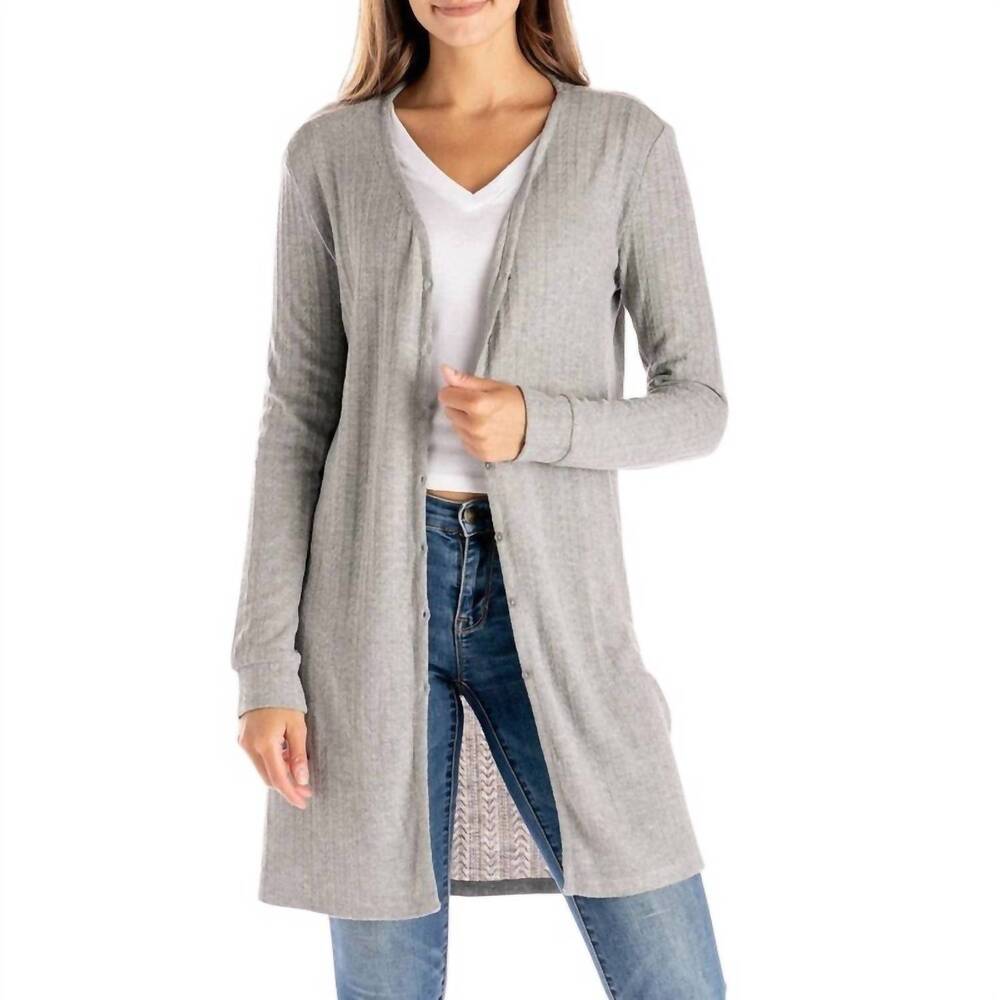 NEW ALLTHREADS women's lakewood pointelle knit cardigan in gray